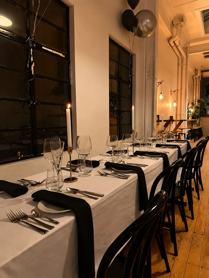 Long dining tables inside Little Long Espresso