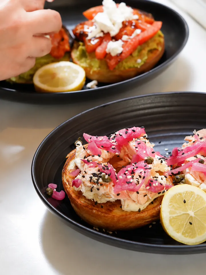 A salmon bagel served at Little Long Espresso